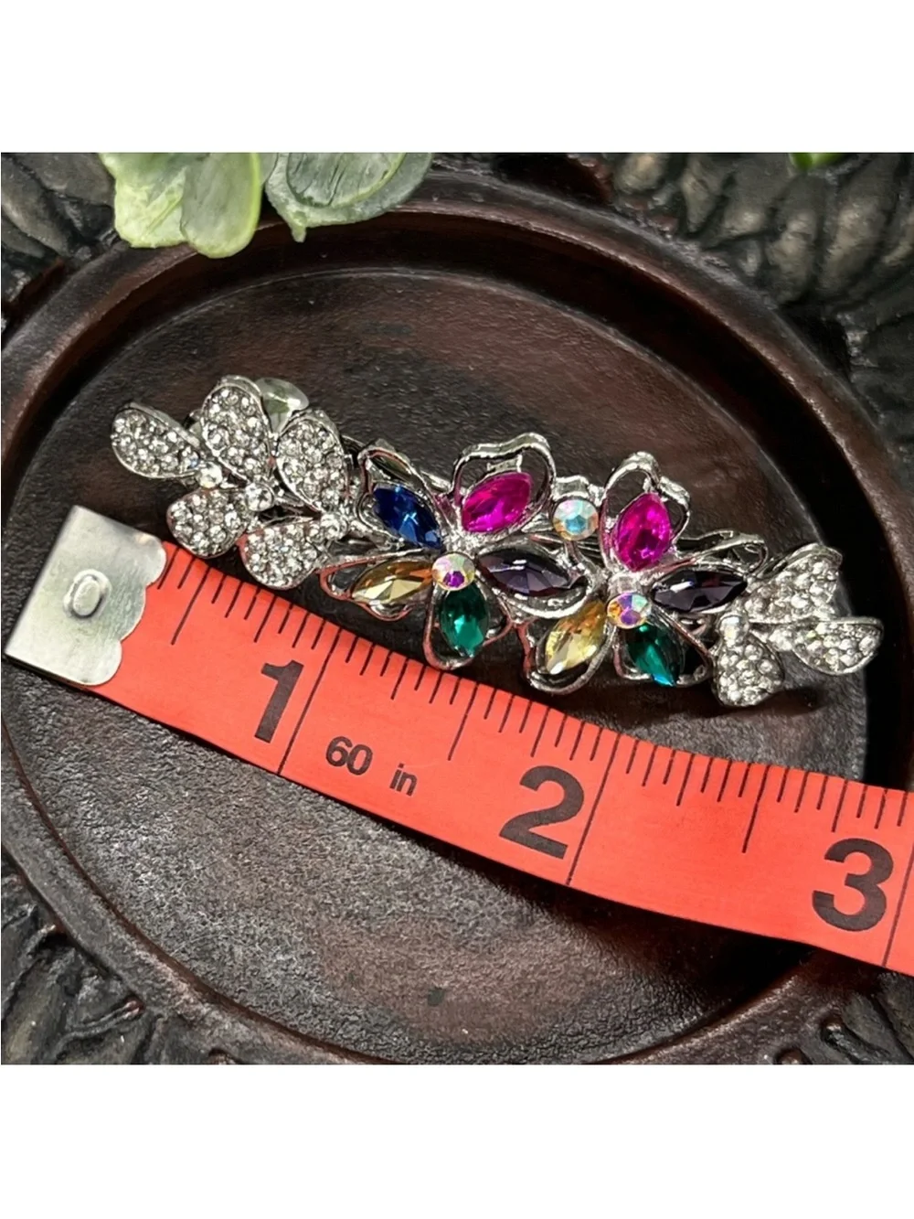 Multicolor Crystal Flower Hair Barrette FINAL PRICE DROP